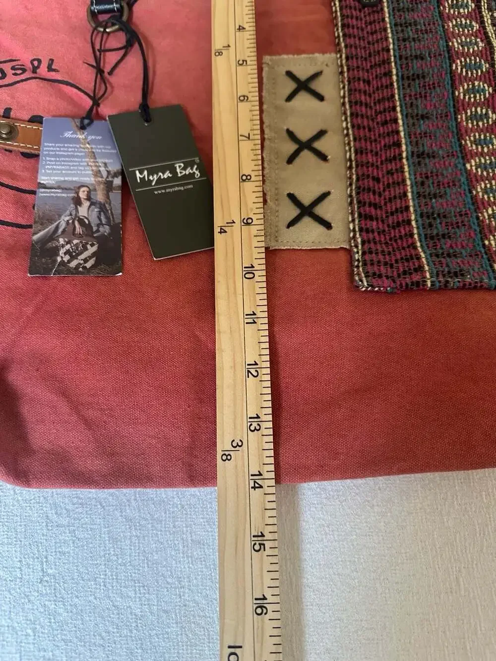 Myra Bag Ruby Canyon Upcycled Canvas and Leather Tote Bag NWT Western Cowgirl - Picture 7 of 7